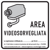 Cartello "area videosorvegliata"